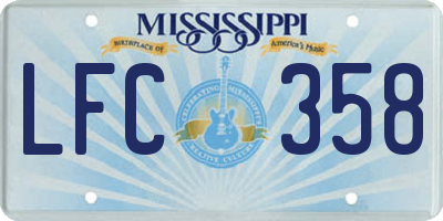 MS license plate LFC358