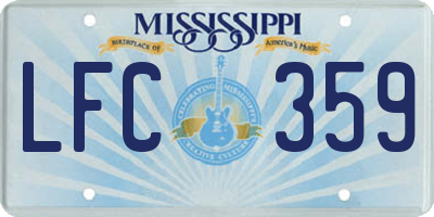 MS license plate LFC359