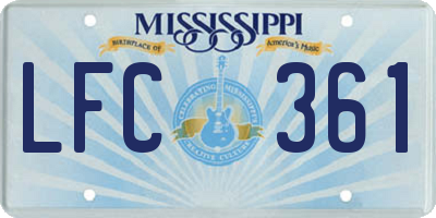 MS license plate LFC361