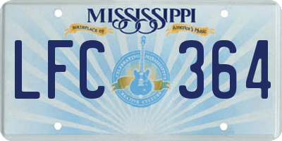 MS license plate LFC364