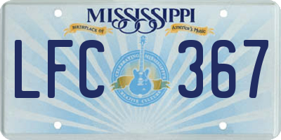 MS license plate LFC367