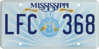MS license plate LFC368
