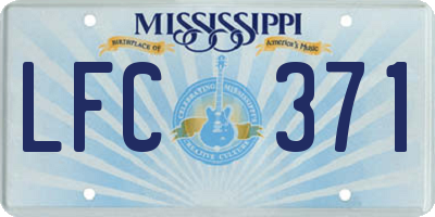 MS license plate LFC371