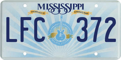 MS license plate LFC372