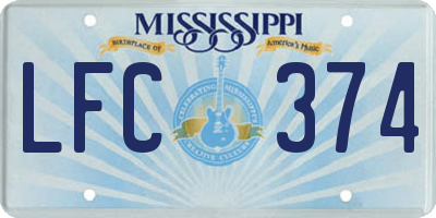 MS license plate LFC374