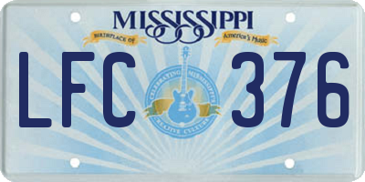 MS license plate LFC376