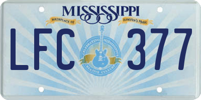 MS license plate LFC377