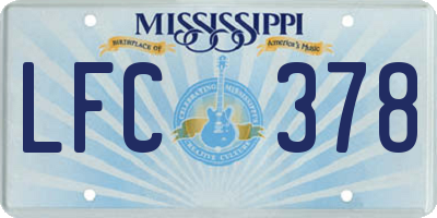 MS license plate LFC378