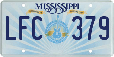 MS license plate LFC379