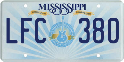 MS license plate LFC380