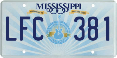 MS license plate LFC381