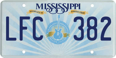 MS license plate LFC382
