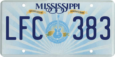 MS license plate LFC383