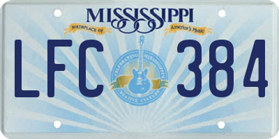 MS license plate LFC384