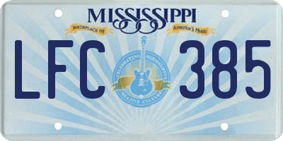 MS license plate LFC385