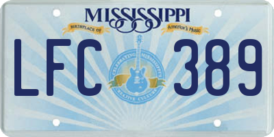 MS license plate LFC389