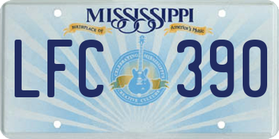 MS license plate LFC390