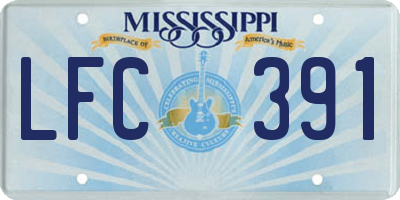 MS license plate LFC391