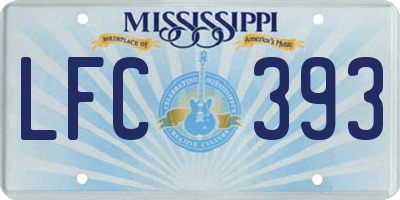 MS license plate LFC393
