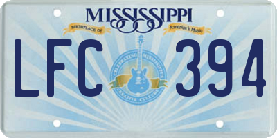 MS license plate LFC394