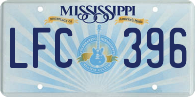 MS license plate LFC396