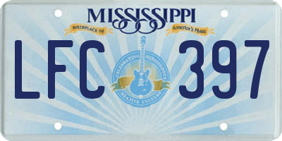 MS license plate LFC397