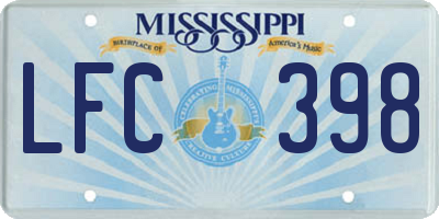 MS license plate LFC398