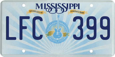 MS license plate LFC399