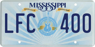 MS license plate LFC400
