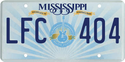 MS license plate LFC404