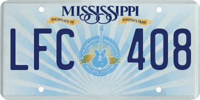 MS license plate LFC408
