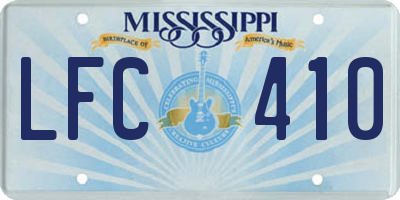 MS license plate LFC410