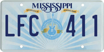 MS license plate LFC411