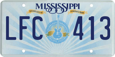 MS license plate LFC413