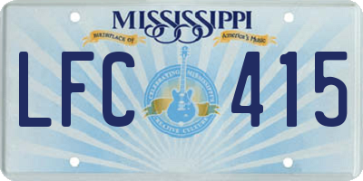 MS license plate LFC415