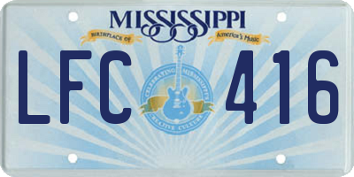 MS license plate LFC416