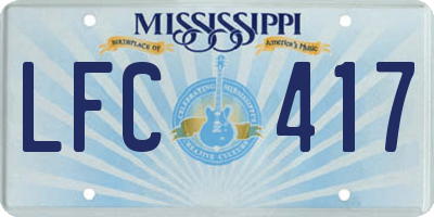MS license plate LFC417