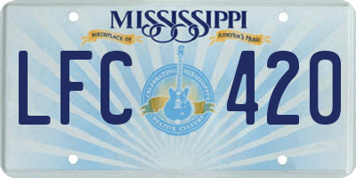 MS license plate LFC420