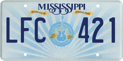 MS license plate LFC421