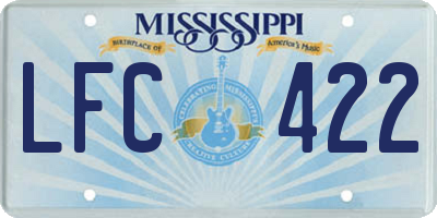 MS license plate LFC422