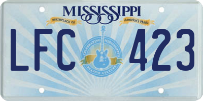MS license plate LFC423