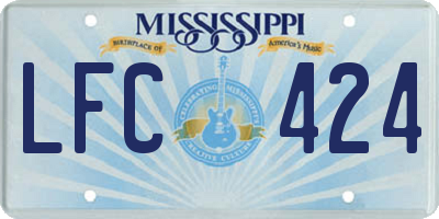 MS license plate LFC424