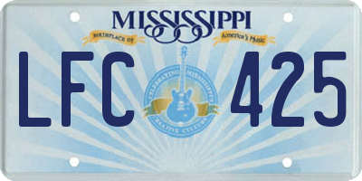 MS license plate LFC425