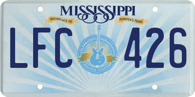 MS license plate LFC426