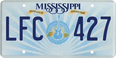 MS license plate LFC427