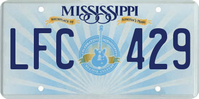 MS license plate LFC429