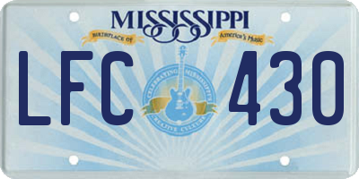 MS license plate LFC430