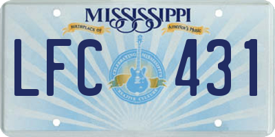 MS license plate LFC431