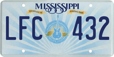 MS license plate LFC432