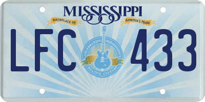 MS license plate LFC433